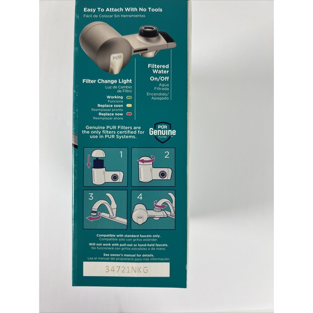 PUR Plus Faucet Filtration System Max Ion Filter Technology Champagne Finish C25 - Picture 5 of 13
